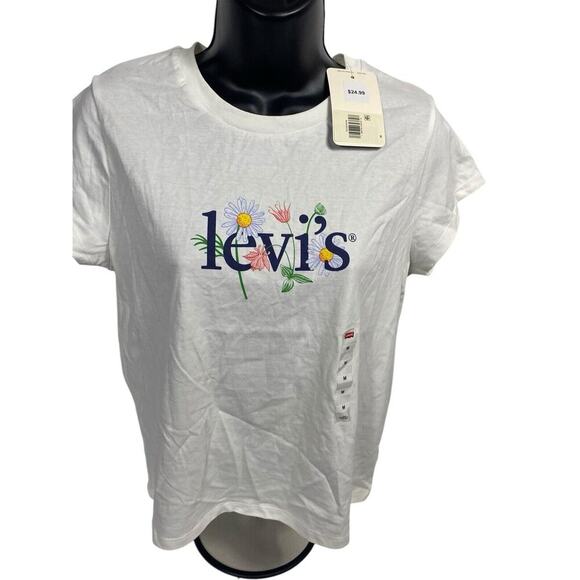 Levis T Shirt Size M Floral Spell Out Womens NEW Country Graphic Daisy Flowers - Picture 4 of 13